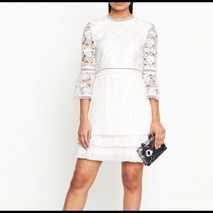 Ted Baker white Lace Stefoni Pleated Skirt